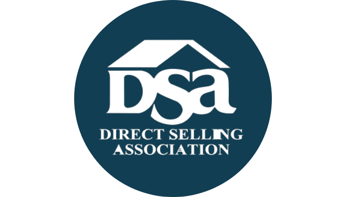 Dark blue, circular logo for the Direct Selling Association